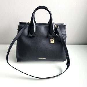 Michael Kors Medium Pebbled Leather Belted Satchel